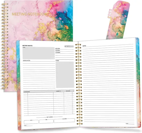 Miniatura 7 de SUNEE Half Meeting Half Note - Cuadernos profesionales de 8.5"x11" para el trabajo - 160 páginas, planificador de proyectos de tamaño A4, agenda