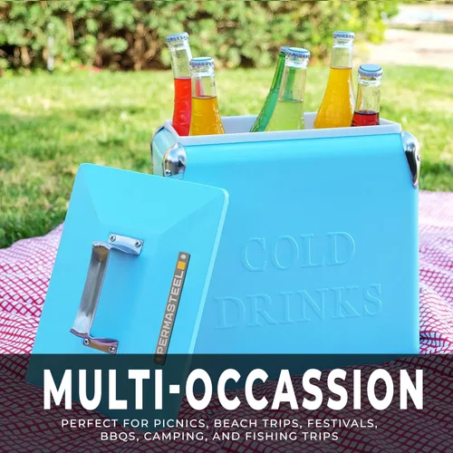 Miniatura 7 de Permasteel 14-Qt Portable Beverage Cooler for Camping, Beach, Picnic Turquesa