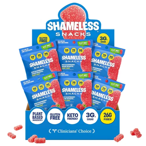 Miniatura 19 de Shameless Snacks – Snacks saludables bajos en calorías, gomitas keto bajas en carbohidratos (caramelos sin gluten) – Paquete de 6 Green Apple Blast
