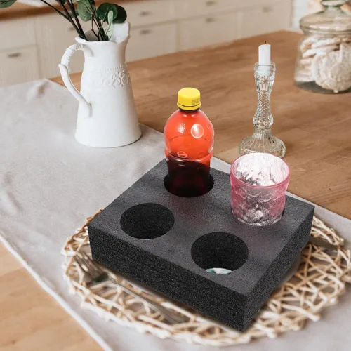 Miniatura 6 de Cabilock Herramientas portátiles de embalaje de bebidas 2 paquetes de bandejas portavasos, organizador de viaje para tazas de diseño de bandeja