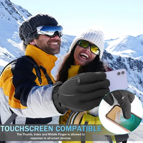 Miniatura 2 de Guantes de esquí de invierno impermeables y resistentes al viento para snowboard y nieve, pantalla táctil cálida, clima frío, para niños, hombres