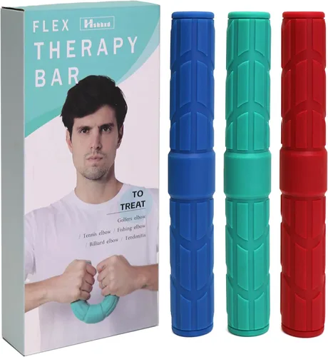 Barra de terapia flexible para terapia física, barra de resistencia alivia el dolor de tendinitis, barra de terapia de mano para codo de tenis, codo