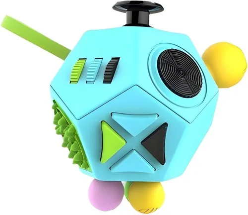 Cubo de juguetes para aliviar el estrés y la depresión ansiosa, cubo de 12 lados para niños y adultos con TDAH, TDA, TOC, autismo, juguete creativo