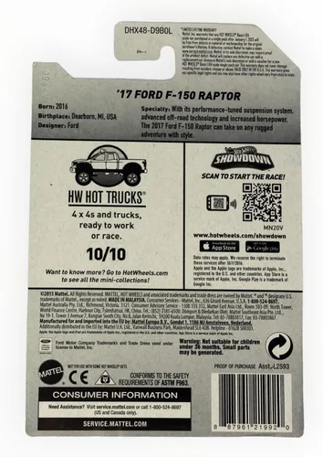 Miniatura 3 de Hot Wheels Hot Trucks 10/10 [Gris] Ford F 150 Raptor 150/250 '17