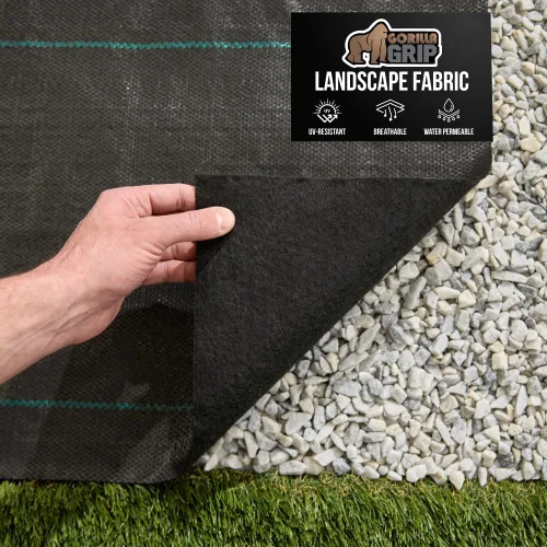 Miniatura 10 de GORILLA GRIP Tela de barrera de malezas, tela tejida resistente para paisaje, 3.2 onzas, cubierta de suelo para camas de jardín y acolchado