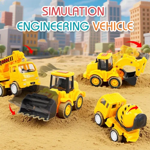 Miniatura 3 de Veslier Juguetes de camión de construcción 9 en 1 para edades de 3, 4, 5, 6 años, vehículos con sonidos y luces en camión transportador, juguetes