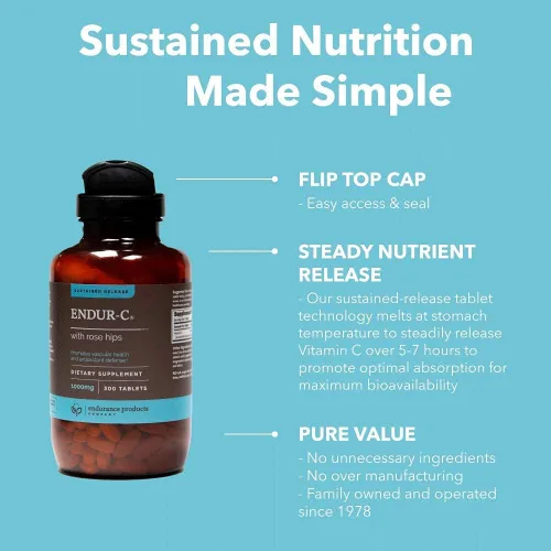 Miniatura 6 de ENDUR-C® - Suplemento de vitamina C de liberación sostenida de 1000 mg para una absorción óptima* - 150 tabletas y niacina ENDUR-ACINA - Vitamina B3