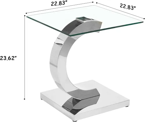 Miniatura 174 de Mesa de centro de cristal de lujo, mesa de centro de sofá de 47 pulgadas con marco de acero inoxidable dorado y parte superior de vidrio negro, mesa