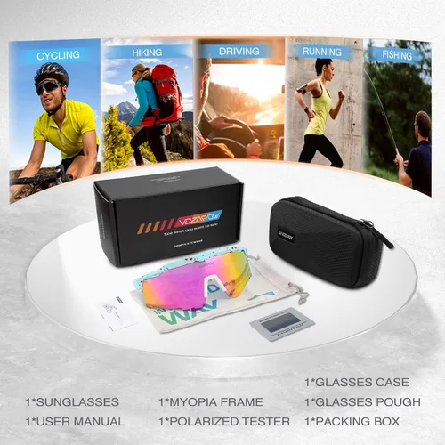 Miniatura 6 de Gafas de sol deportivas para hombres y mujeres, lentes de sol polarizados de ciclismo, gafas de sol de béisbol, protección UV, para correr, MTB