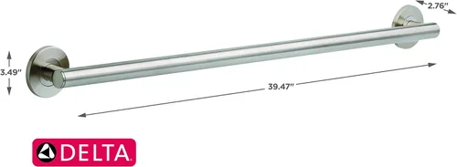Miniatura 2 de Delta Contemporary (1-Paquete) Barra de Agarre para Ducha de 36 Pulgadas ADA Compatible Acero Inoxidable Brillante Capacidad de 204 kg Mango