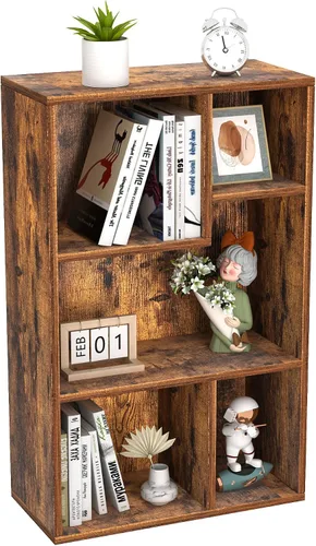 Miniatura 17 de VECELO Estantería para niños, 2 en 1 con estantes y 3 cubos de diferentes tamaños, organizador de madera para almacenamiento de juguetes para Blanco