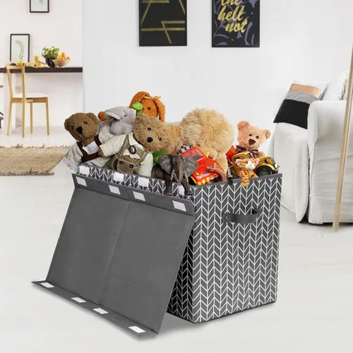 Miniatura 2 de Mayniu Baúl grande de almacenamiento para juguetes con tapa, cajas organizadoras de juguetes con asas resistentes para niños, niñas, sala de estar