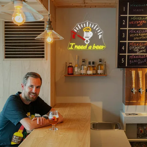 Miniatura 7 de Letrero de neón con texto en inglés "I Need a Beer" ("Necesito una cerveza") con barra de luz LED de neón para decoración de pared para Pub Man Cave