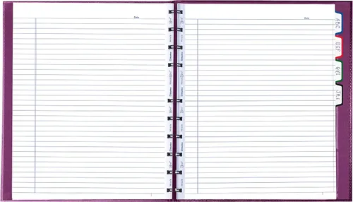 Miniatura 5 de Blueline MiracleBind™ - Cuaderno recargable, tapa dura tipo lagarto, 11 pulgadas x 9-1/16 pulgadas, 150 páginas a rayas, uva (AF11150.95)