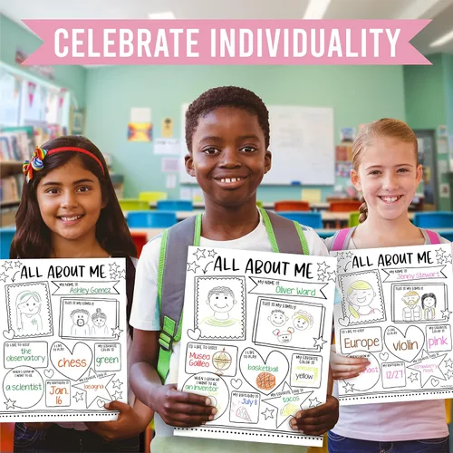 Miniatura 9 de Hadley Designs Póster All About Me para el aula, póster de 20 estrellas, artículos escolares de 100 días de escuela, póster de estrella