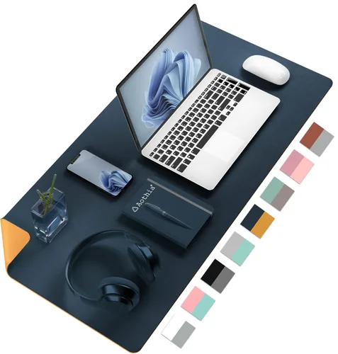 Miniatura 22 de Aothia Alfombrilla de escritorio de piel sintética de doble cara, antideslizante, grande, para mouse y escritorio para oficina, hogar, impermeable