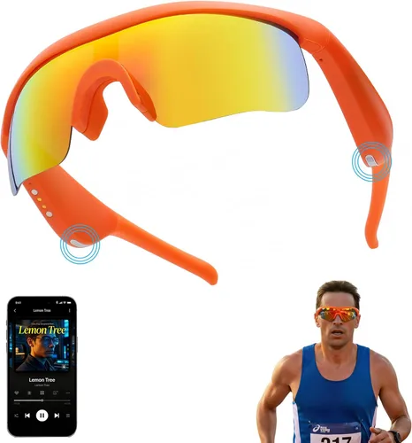Miniatura 15 de Lentes inteligentes para hombres y mujeres, gafas de sol deportivas Bluetooth 5.3 con llamadas manos libres, altavoz de oreja abierta, UV400