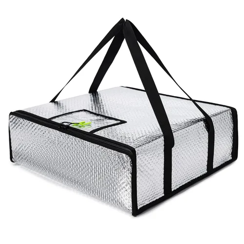 Miniatura 8 de Bolsas de pizza iceMi para entrega 22" X 22" X 5" - Libres de humedad, calentador de pizza térmico profesional, portacomida resistente, adecuado