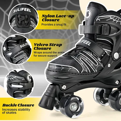 Miniatura 3 de SULIFEEL - Patines ajustables para niños para niños de 3-5, 5-8, 6-12 años con ruedas iluminadas ajustables de 4 tamaños, el mejor regalo para niños