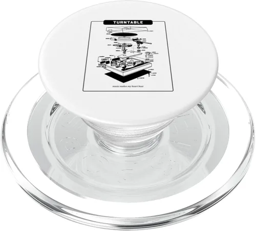 Miniatura 7 de Turntable - Music Makes My Heart Beat (Retro Graphic) PopSockets Adhesive PopGrip