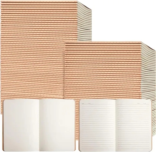 Epakh 96 cuadernos de papel kraft A5 para el regreso a clases, a granel, con forro en blanco, cuaderno de bocetos opcional, diario de viaje para