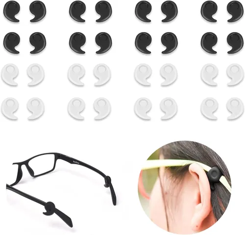 Miniatura 9 de SooGree 16 pares de agarres antideslizantes de silicona para las orejas, ganchos sujetadores de gafas para las orejas evitan que las gafas se