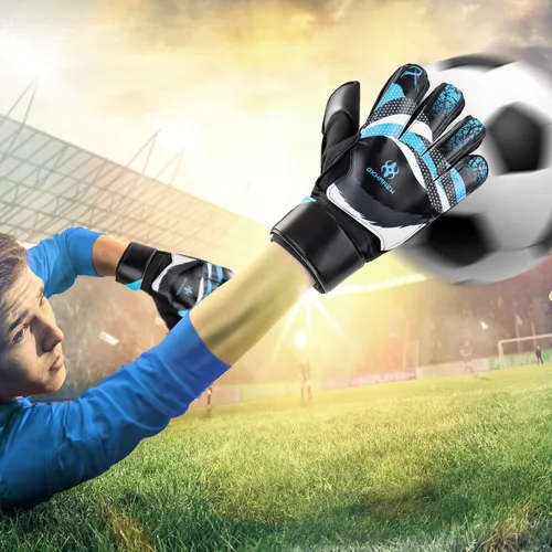 Miniatura 6 de Guantes profesionales de portero de fútbol – Agarre superior, protección para los dedos, alto rendimiento, duraderos y cómodos guantes