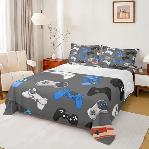 Miniatura 37 de Manfei Juego de sábanas de acuarela floral tamaño individual, juego de ropa de cama con flores botánicas, juego de sábanas de dibujos animados