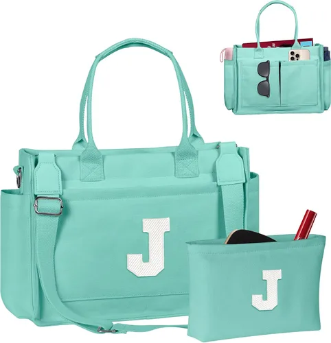 Miniatura 199 de Easter Basket Stuffers, Initial Tote Bag with Makeup Bag, Birthday Gifts for Women, Teen Girl Gifts Trendy Stuff