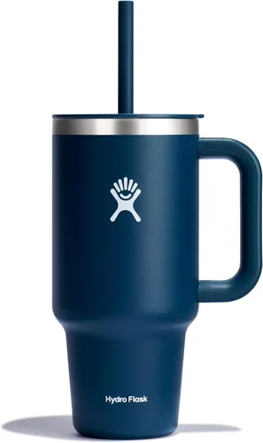 Miniatura 48 de Hydro Flask Vaso de Viaje con Asa, Tapa y Pajita - Acero Inoxidable Aislado en 24 Oz Aloe