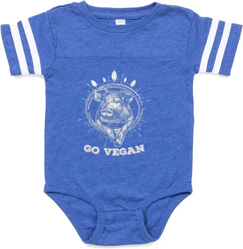 Miniatura 3 de CafePress Go Vegan Vegetarian Veganis Cute Infant Baby Football Bodysuit