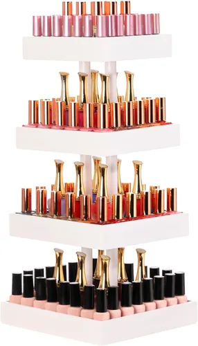 Miniatura 10 de Homde Organizador de esmalte de uñas para 86-123 botellas, soporte giratorio de 360 grados para esmalte de uñas, estante de almacenamiento para Negro