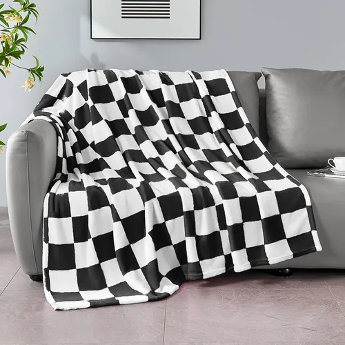 Miniatura 16 de Edenleaf Manta a cuadros rosa, manta de forro polar ultrasuave para sofá, cama y viajes, mantas de lujo para todas las estaciones, 50 x 60 pulgadas