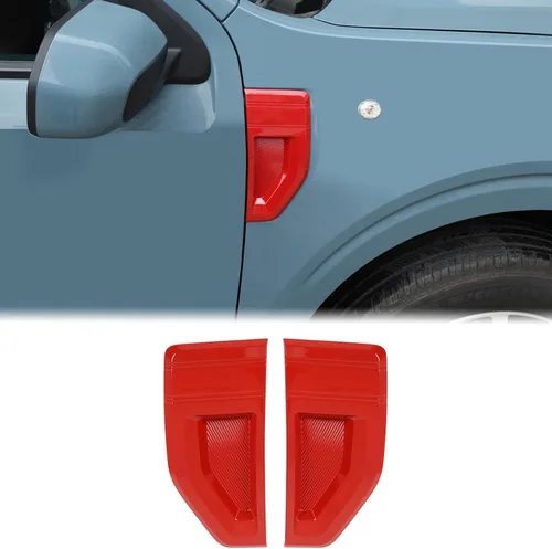 Miniatura 9 de Cubiertas de ventilaciones laterales del guardabarros del automóvil, tira de moldura compatible con Ford Maverick 2022-2025 2026, fibra de carbono