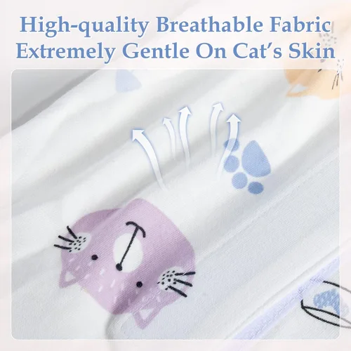 Miniatura 5 de ANWA Traje de Recuperación para Gatos - Mameluco Transpirable para Gatos Después de Cirugía para Hembras, Traje de Recuperación de Cirugía