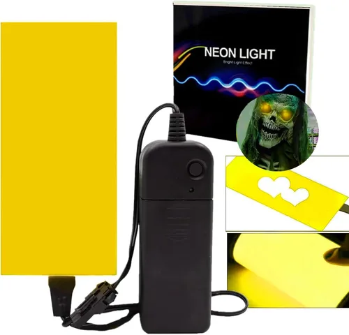 Miniatura 9 de Panel LED flexible, lámina electroluminiscente EL Cinta cortable suave para máscara de ojos, cosplay, decoración de fiesta, bricolaje - Luz Verde