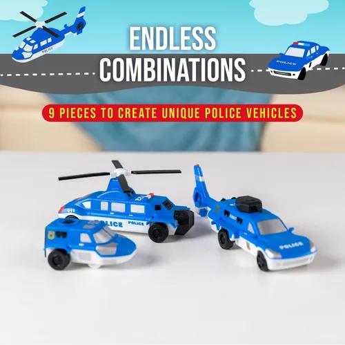 Miniatura 5 de POPULAR PLAYTHINGS Mezcla o combina vehículos, juego de juguete magnético, policía
