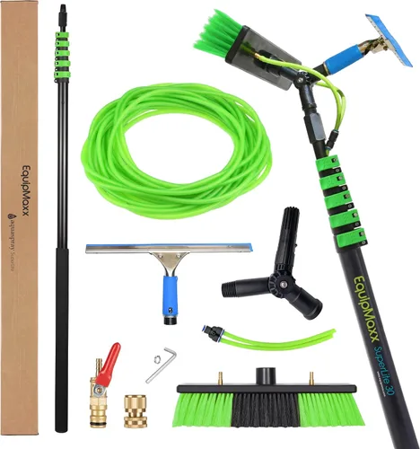 Miniatura 9 de Kit de cepillo y poste de limpieza de panel solar de alcance de 24 pies Sistema de limpieza de ventanas Sistema de limpieza de paneles solares