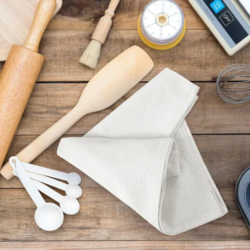 Miniatura 5 de ROYALE LINENS Paquete de 12 toallas de cocina blancas de 28 x 28 pulgadas, 100 % algodón, a prueba de pan, colado de queso, hornear, limpieza, Blanco