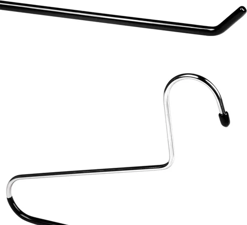 Miniatura 3 de VASLIM Paquete de 8 perchas grandes para mantas, resistentes con revestimiento de vinilo negro, antideslizante, ideal para edredones, manteles
