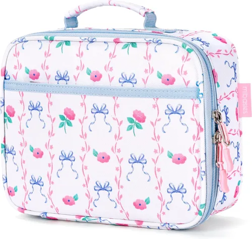Miniatura 19 de mibasies Lonchera infantil para niñas, bolsa de almuerzo aislada y reutilizable para la escuela, preescolar, jardín de infantes, fresas surtidas