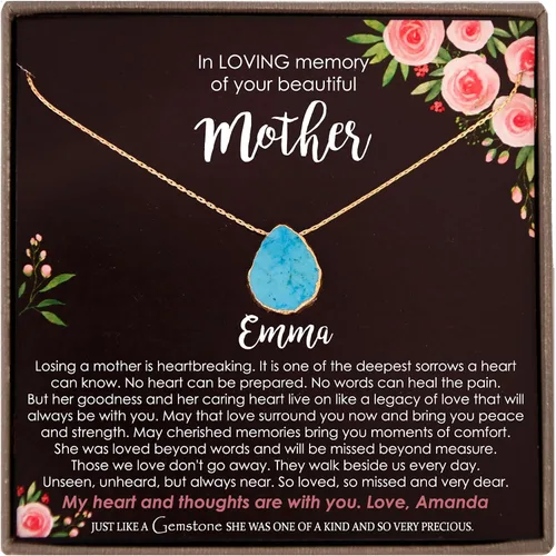 Miniatura 10 de Be Wished Regalos de condolencias por la pérdida de la madre, regalos conmemorativos llenos de oro para la pérdida de mamá, regalos de duelo, collar