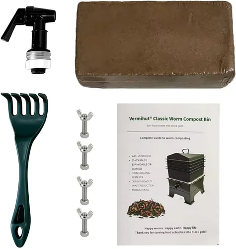 Miniatura 4 de cesto para abono con gusanos de 5 bandejas, Verde oscuro