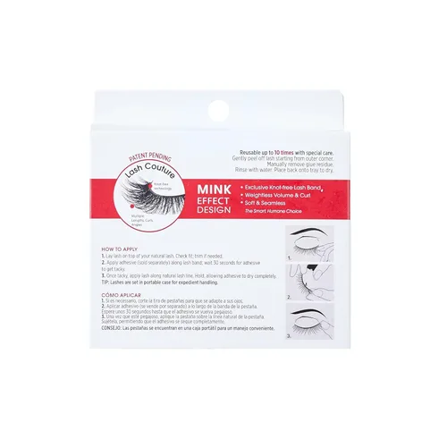 Miniatura 9 de KISS Lash Couture - Pestañas postizas de visón sintético, banda de pestañas sin nudos, reutilizables, aptas para lentes de contacto, fáciles