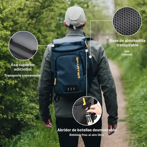 Miniatura 6 de SPARTER - Mochila enfriadora aislada a prueba de fugas para 33/49 latas, bolsa térmica con 2 compartimentos aislados, mochila de playa, viaje