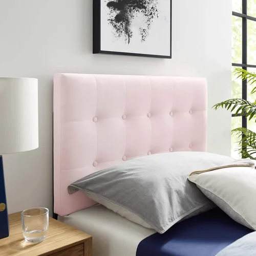Miniatura 16 de Modway Emily - Cabecero de terciopelo con estilo capitoné para cama Queen, color azul claro