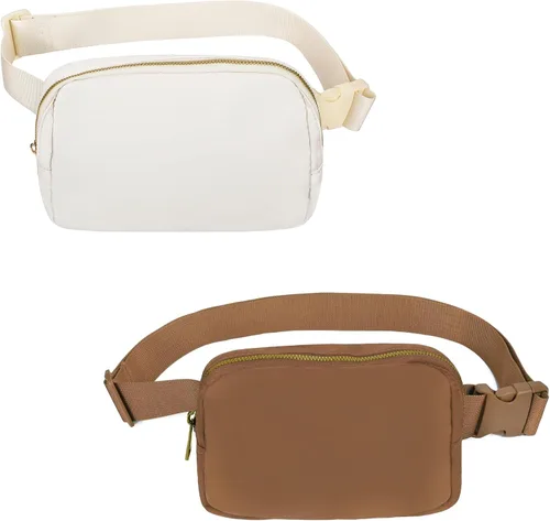 Miniatura 30 de VOROLO Riñonera para mujeres y hombres, bolsa cruzada, bolsa de cinturón con correa ajustable, Rosa, 5,6 pulg.