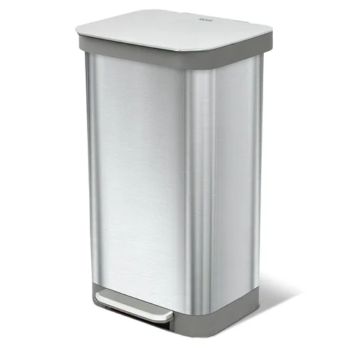 Miniatura 15 de Glad Basurero con pedal de acero inoxidable de 20 galones / 75.5 litros con protección contra olores CloroxTM, color gris plomizo acero