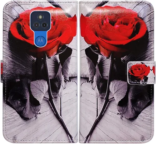 Miniatura 18 de Bcov Funda para Moto G Play 2021 [no compatible con G Play 2020], funda de piel con tapa para teléfono con diseño de flor de ciruelo con ranura