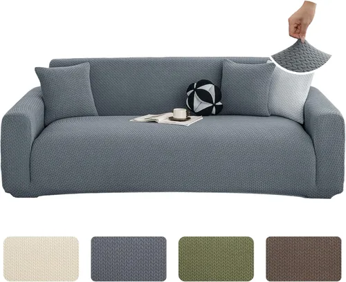 Miniatura 12 de Fundas elásticas para sofá de 2 cojines, aptas para mascotas, lavables, protectores de muebles con parte inferior elástica para gatos y perros